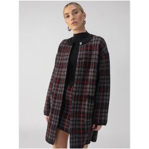 Sanctuary Plaid Long Sleeve Mid-Length Sweater Jacket Size M NWT